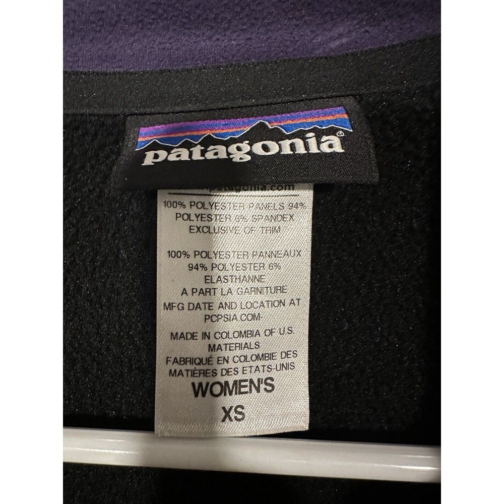 Patagonia Women's Piton Hybrid Fleece Polartec Full Zip Jacket Black Purple XS‎ - Picture 8 of 8